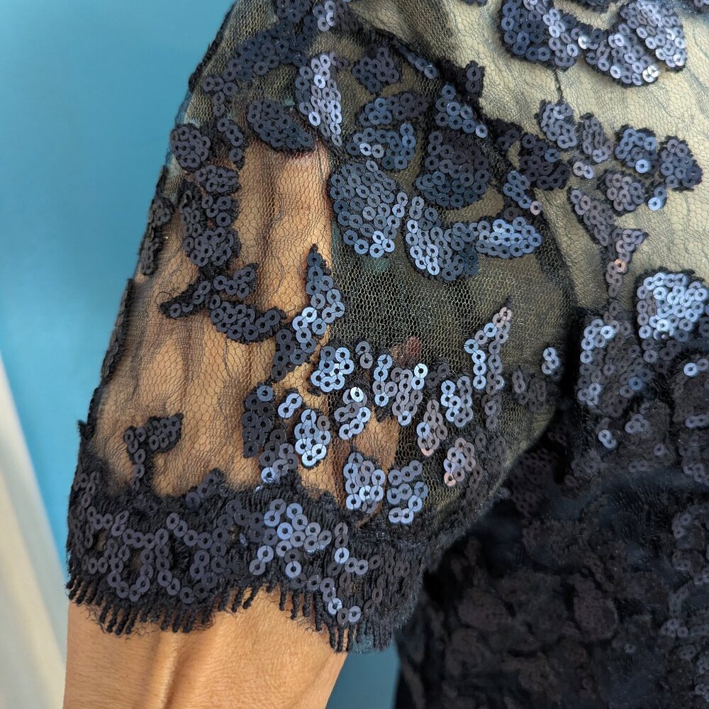 Tadashi Shoji Navy Lace Midi Dress - Picture 6 of 13